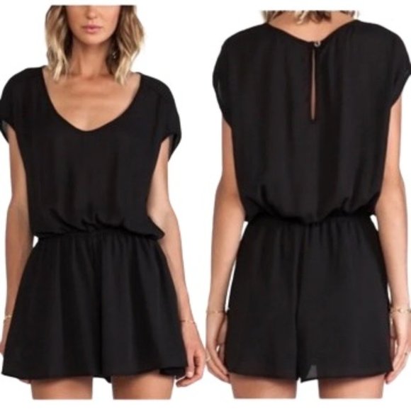 Show Me Your MuMu Pants - Show Me Your Mumu Rowdy Romper in Crisp Black Women's Size XS